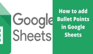Read more about the article How to add Bullet Points in Google Sheets